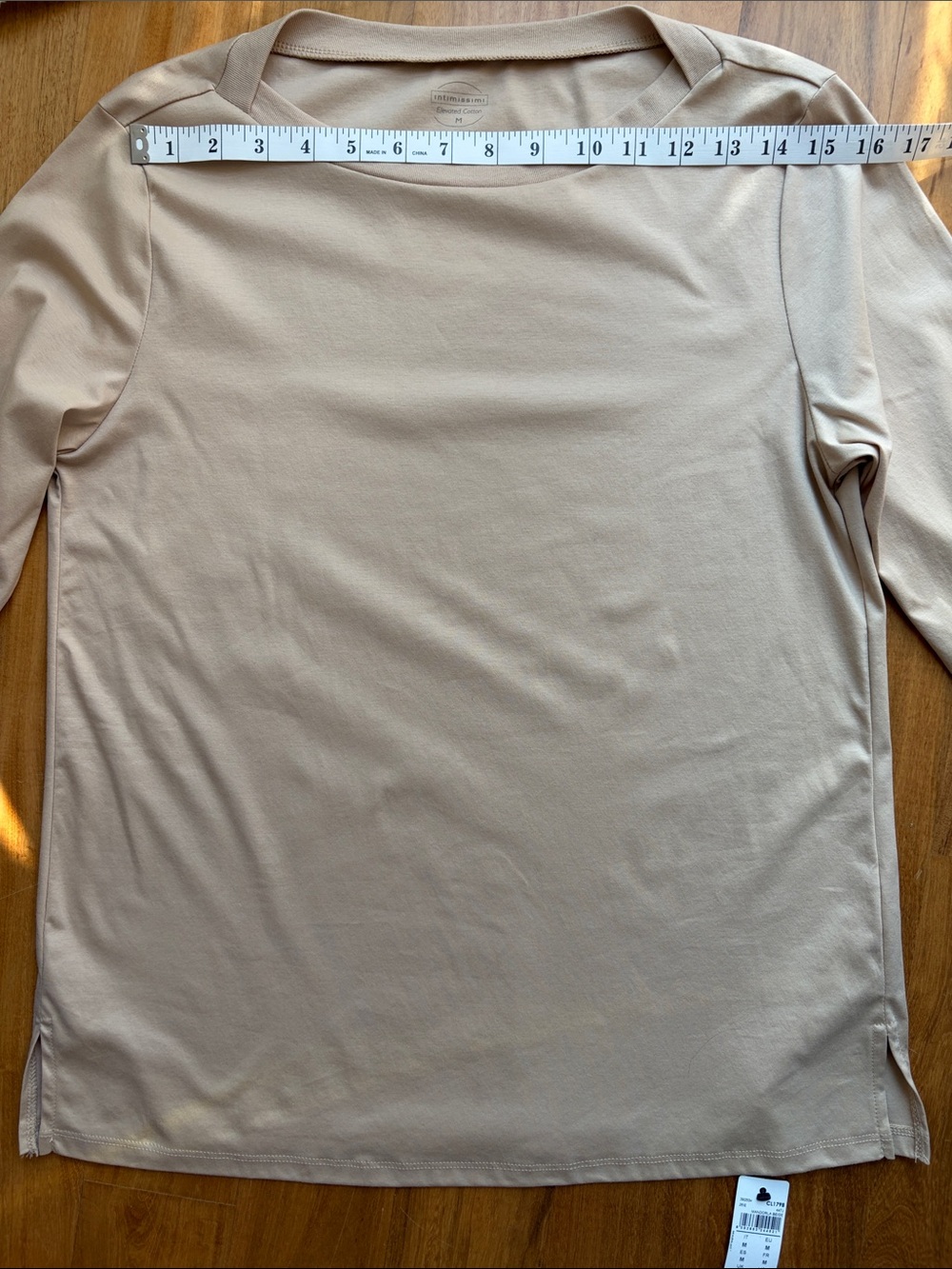 Intimissimi Elevated Cotton top MEDIUM tan color INTIMISSIMI 3/4 sleeve top